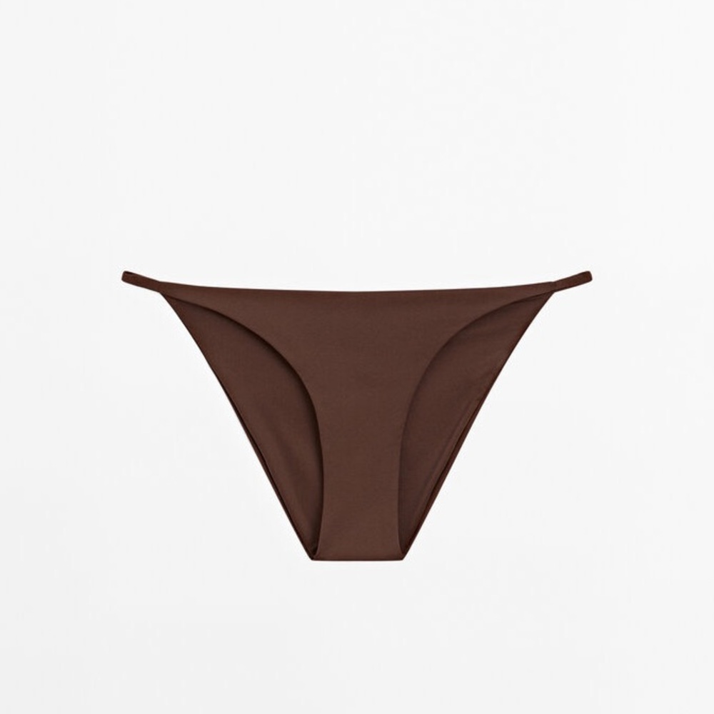 NWT. Massimo Dutti Brown Low-Rise Bikini Bottoms. Size S.